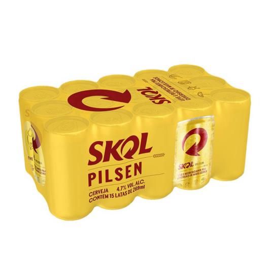 Pack cerveja Skol lata 15x269ml