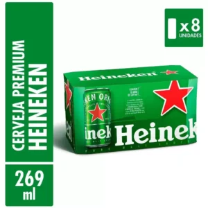Cerveja Heineken Lata Puro Malte Lager 8 Unidades - 269ml